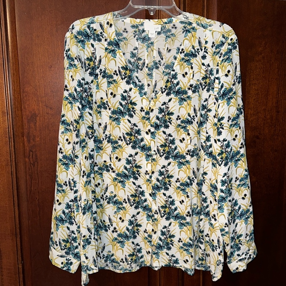 J.Jill long sleeve, button up  blouse. Size Large.
